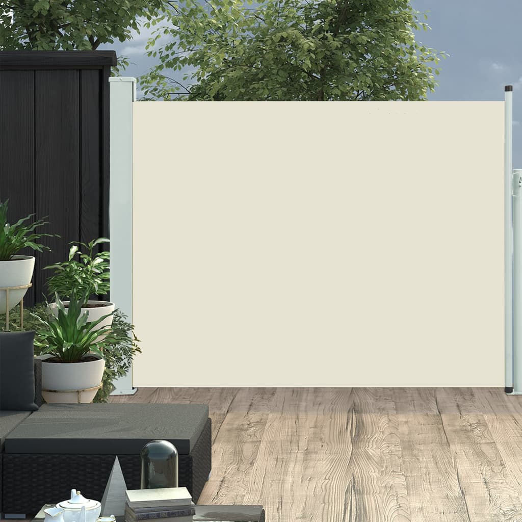 vidaXL Ausziehbare Seitenmarkise 140×500 cm Creme