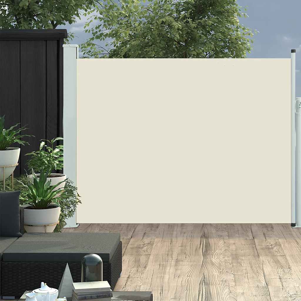 vidaXL Ausziehbare Seitenmarkise 140×500 cm Creme