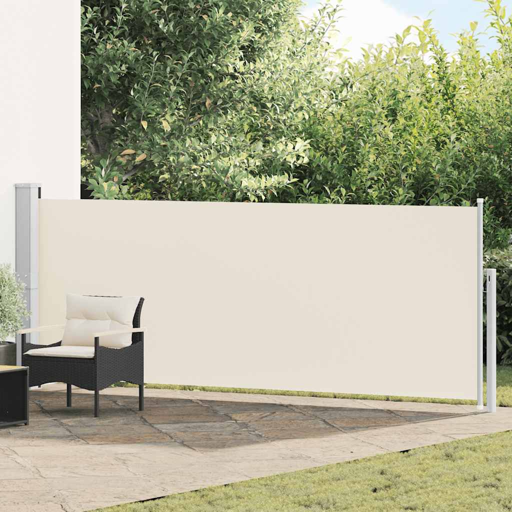 vidaXL Ausziehbare Seitenmarkise 140×500 cm Creme