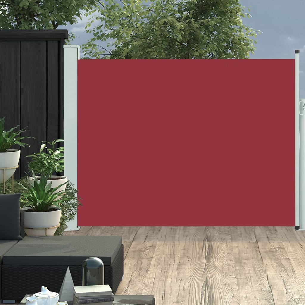 vidaXL Sisäänvedettävä terassin sivumarkiisi 140×500 cm punainen