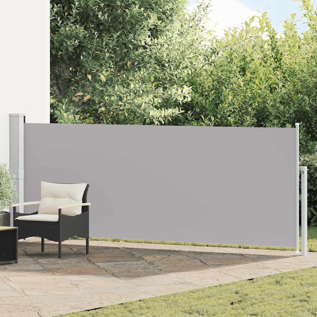 vidaXL Sisäänvedettävä terassin sivumarkiisi 140x500 cm harmaa