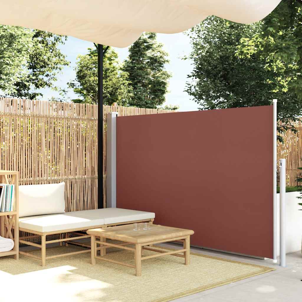 vidaXL Sisäänvedettävä terassin sivumarkiisi 140x500 cm ruskea