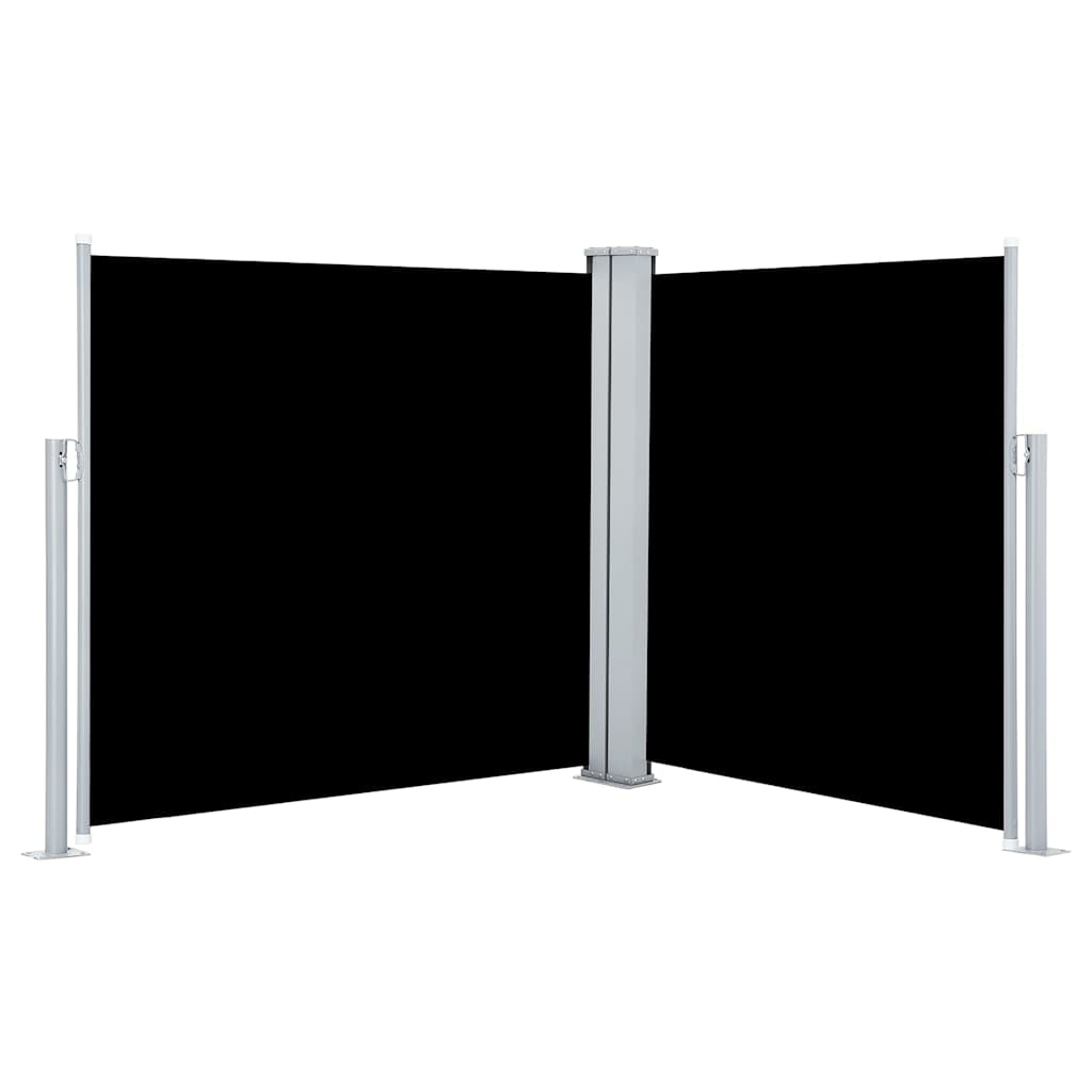 vidaXL Zatahovací boční markýza / zástěna černá 100 x 600 cm