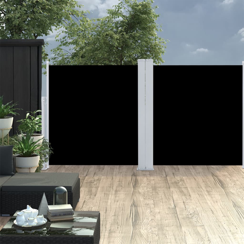 vidaXL Copertină laterală retractabilă, negru, 100 x 600 cm