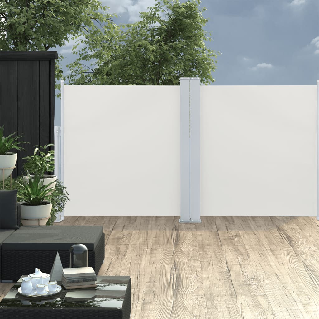 vidaXL krémszínű behúzható oldalsó napellenző 100 x 600 cm