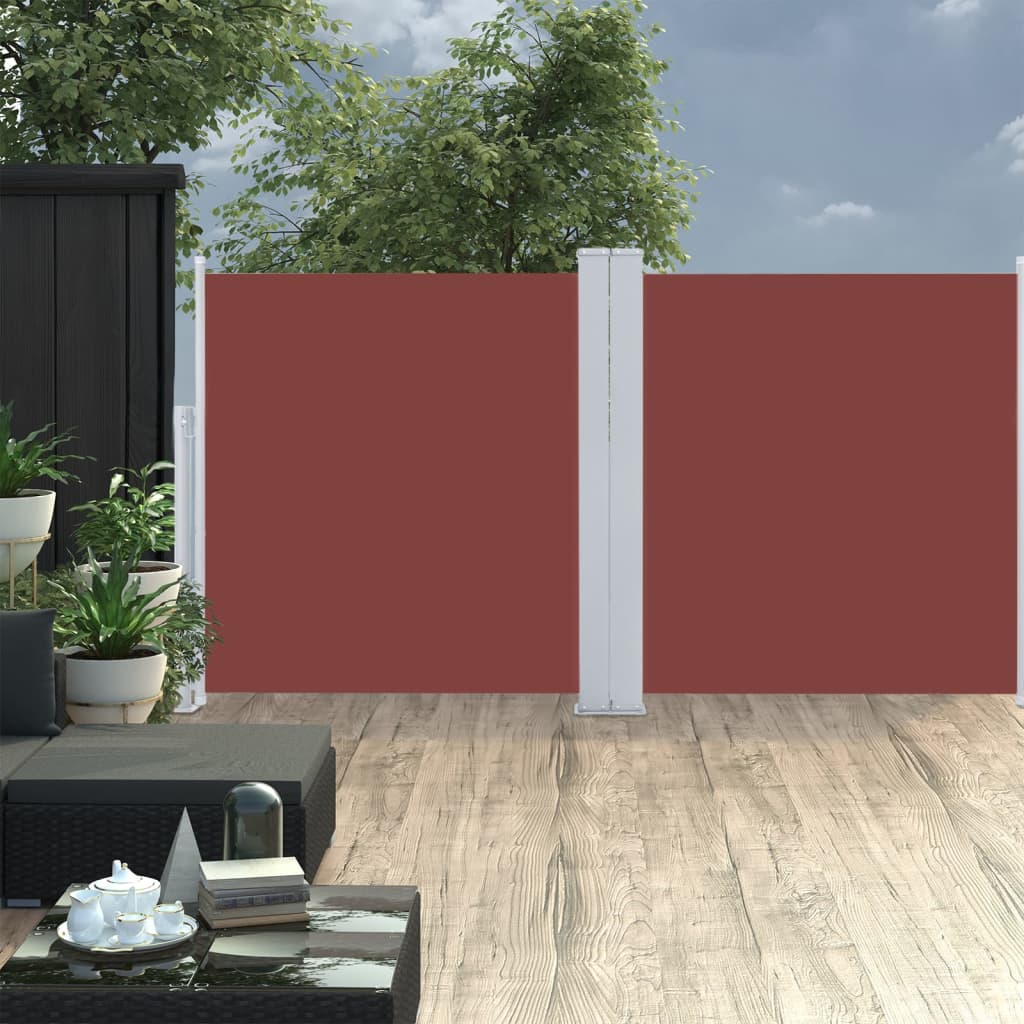 vidaXL Copertină laterală retractabilă, maro, 100 x 600 cm