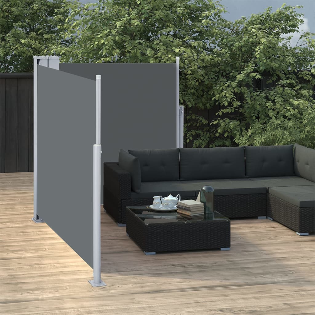 vidaXL Sisäänvedettävä sivumarkiisi 120x600 cm antrasiitti