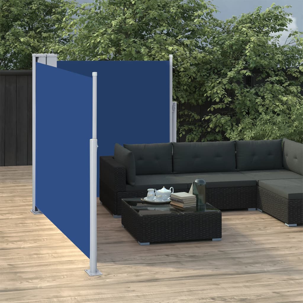 vidaXL Windscherm uittrekbaar 120x600 cm blauw afbeelding