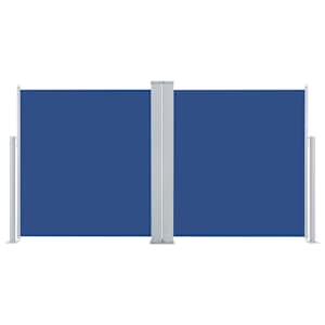 vidaXL Ištraukiama šoninė pertvara, mėlynos spalvos, 120x600cm