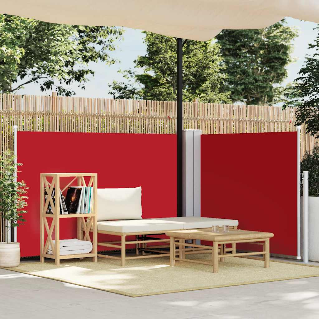 vida XL Ausziehbare Seitenmarkise Rot 120 x 600 cm