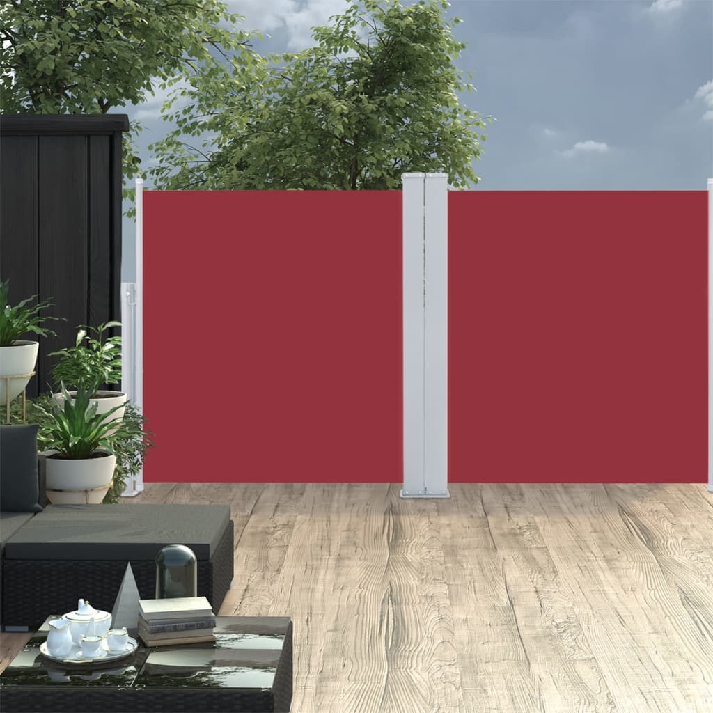 vidaXL Ausziehbare Seitenmarkise Rot 120 x 600 cm