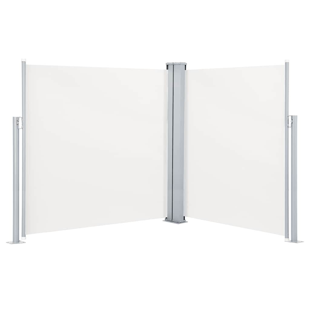 vidaXL Zatahovací boční markýza / zástěna krémová 140 x 600 cm