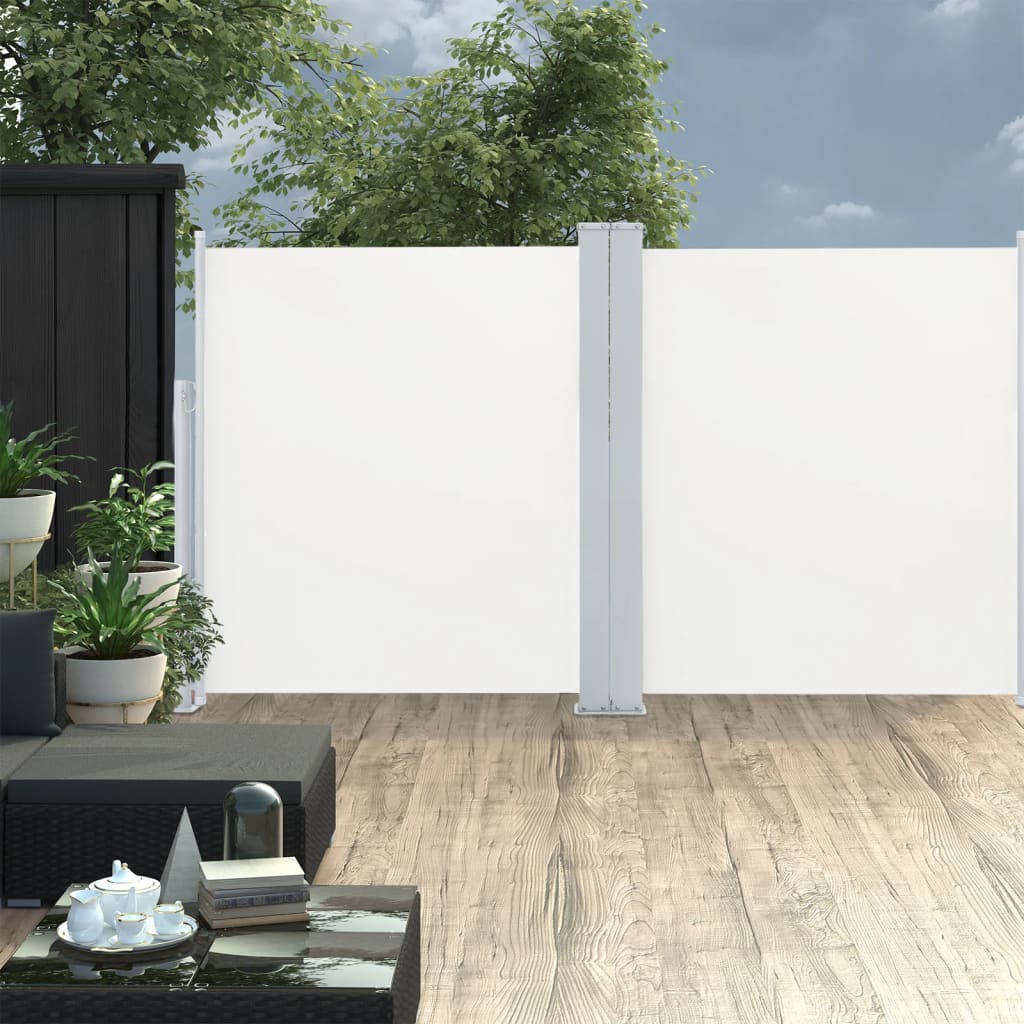 vidaXL Ausziehbare Seitenmarkise Creme 140 x 600 cm