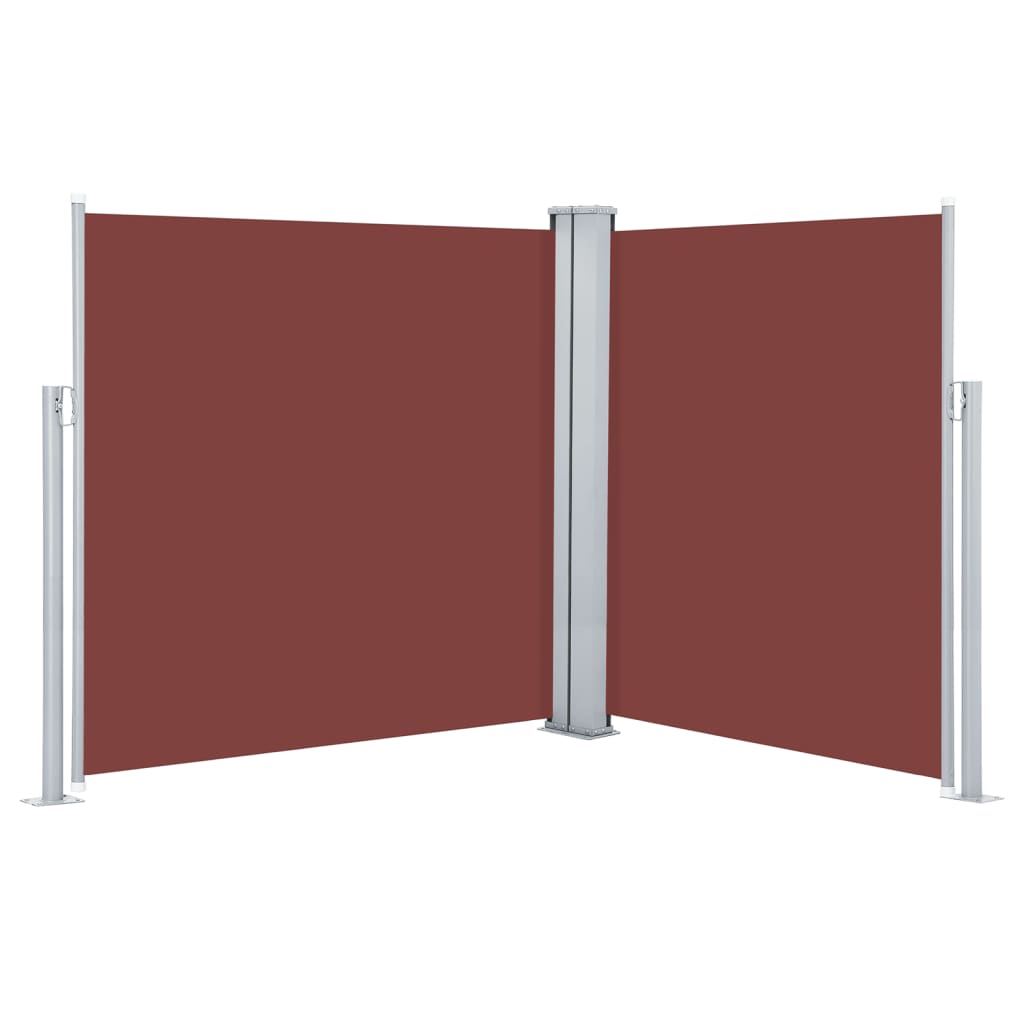 

vidaXL Retractable Side Awning Brown 55.1"x236.2"