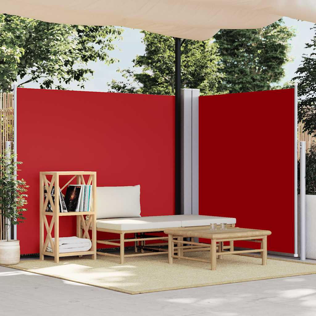 vidaXL Ausziehbare Seitenmarkise Rot 160 x 600 cm