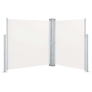 Oboustranná zatahovací boční markýza 170 x 600 cm krémová - obrázek 2