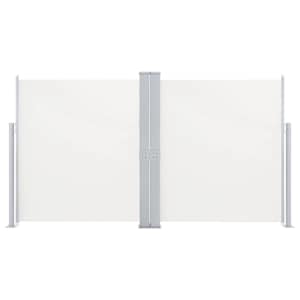 Oboustranná zatahovací boční markýza 170 x 600 cm krémová - obrázek 3