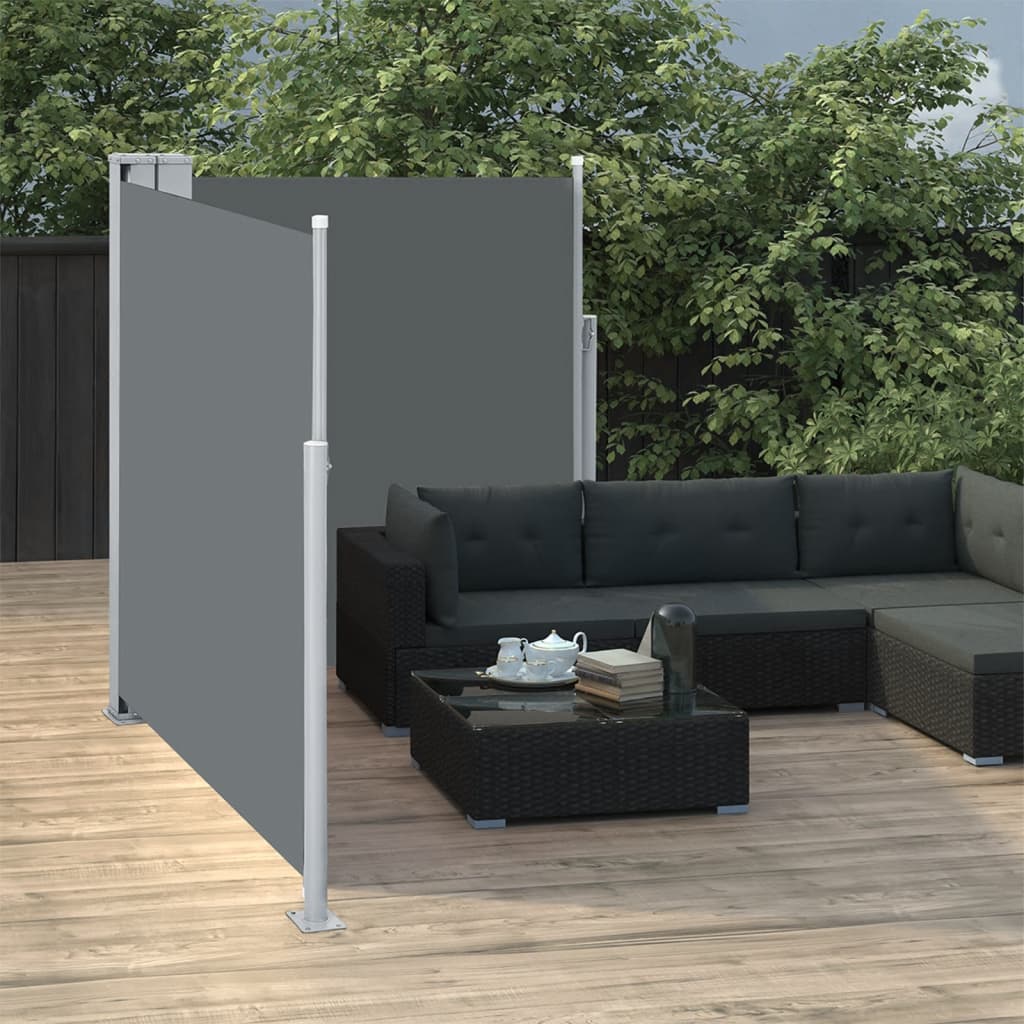 

vidaXL Tuinscherm uittrekbaar dubbel 170x600 cm antraciet