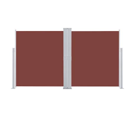 vidaXL Ištraukiama šoninė pertvara, rudos spalvos, 170x600cm