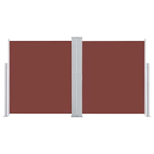 vidaXL Ištraukiama šoninė pertvara, rudos spalvos, 170x600cm