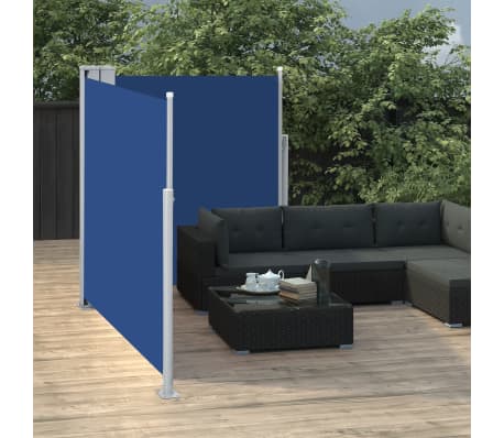 vidaXL Retractable Side Awning 170x600 cm Blue