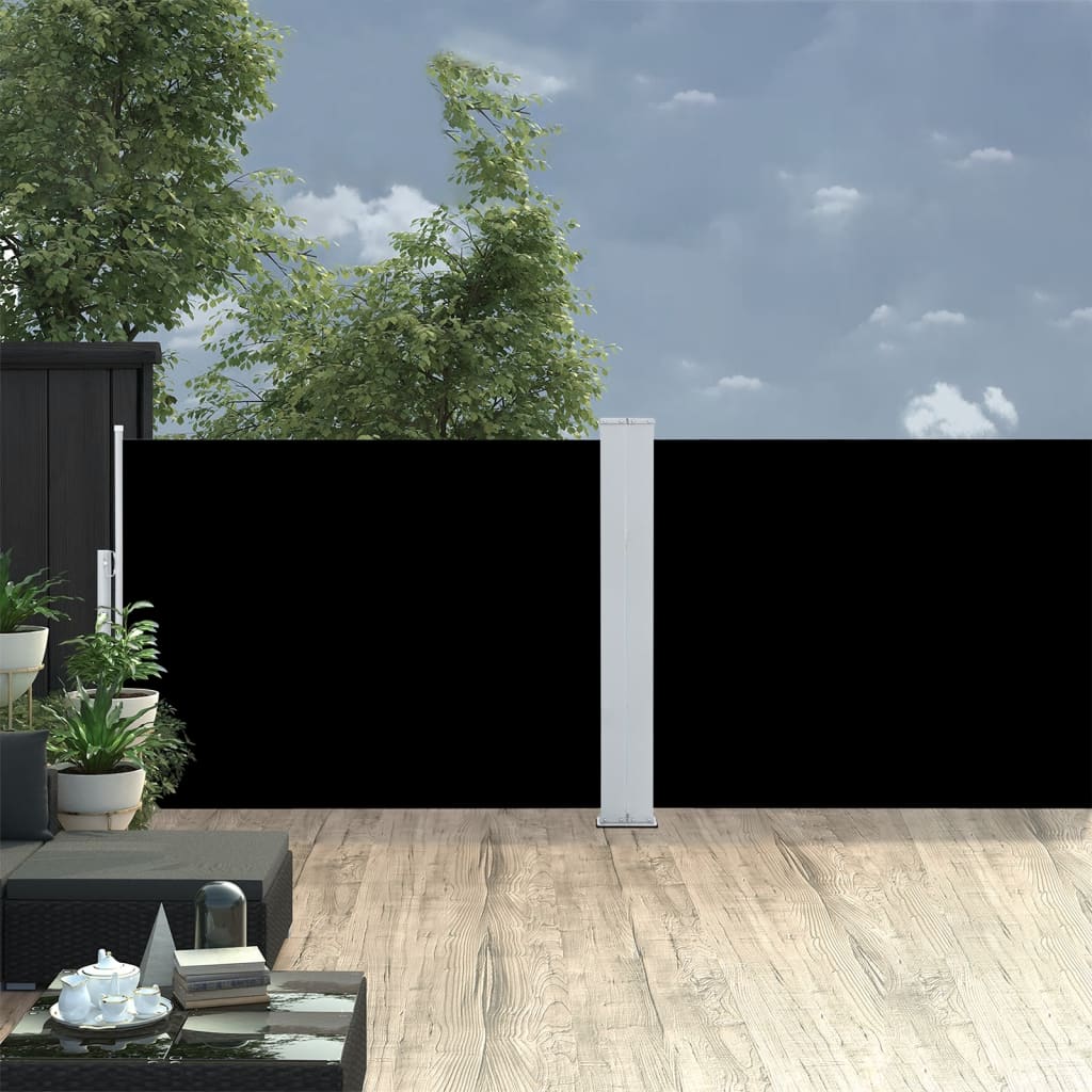 vidaXL Windscherm uittrekbaar 100x1000 cm zwart afbeelding