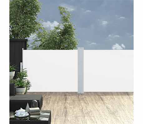 vidaXL Retractable Side Awning Cream 100x1000 cm