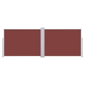 Zatahovací boční markýza / zástěna hnědá 100 x 1000 cm - obrázek 4