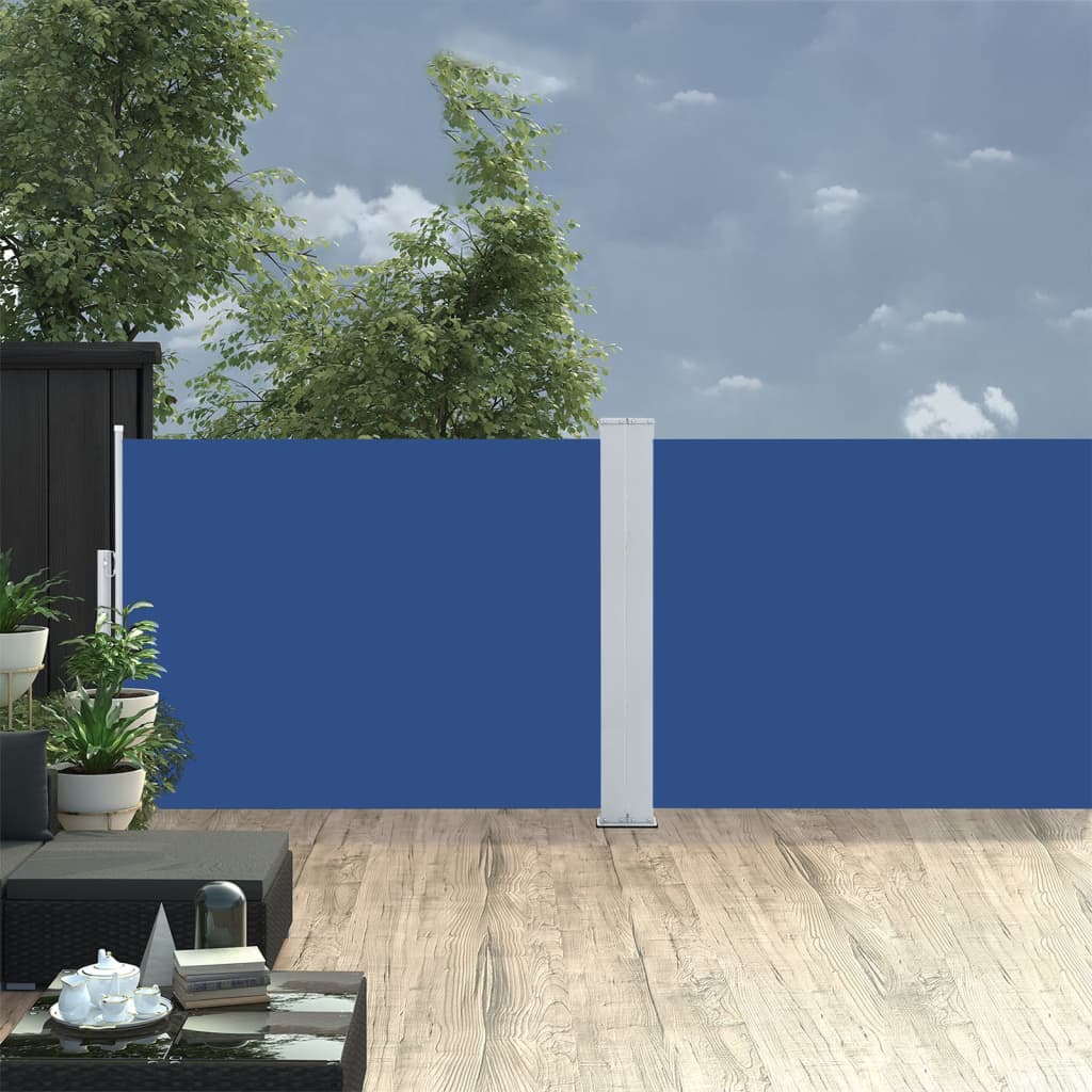 vidaXL Windscherm uittrekbaar 100x1000 cm blauw afbeelding