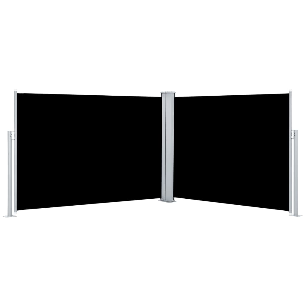 Ausziehbare Seitenmarkise Schwarz 120 x 1000 cm | Stepinfit.de