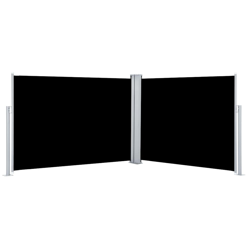 vidaXL Zatahovací boční markýza / zástěna černá 120 x 1000 cm