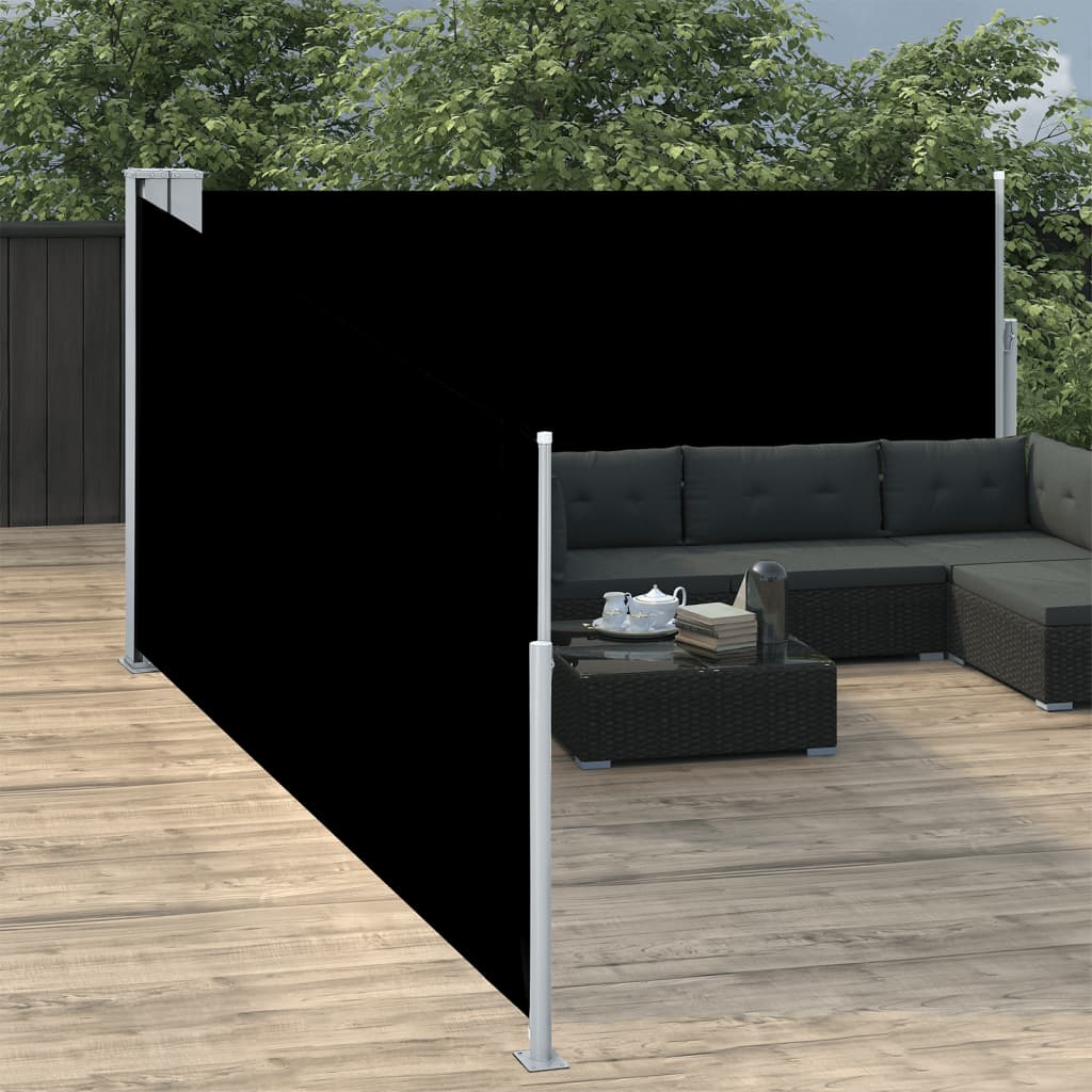 vidaXL Windscherm uittrekbaar 120x1000 cm zwart afbeelding