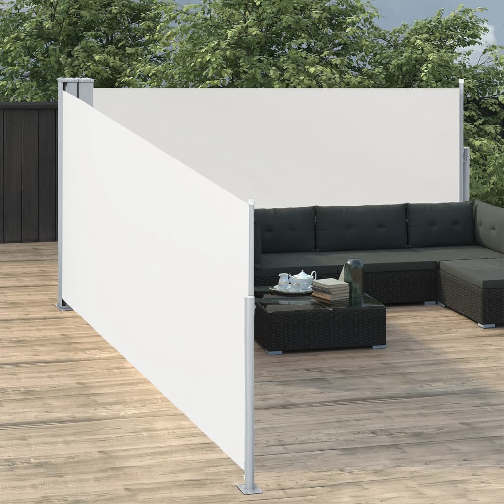 vidaXL Copertină laterală retractabilă, crem, 120 x 1000 cm