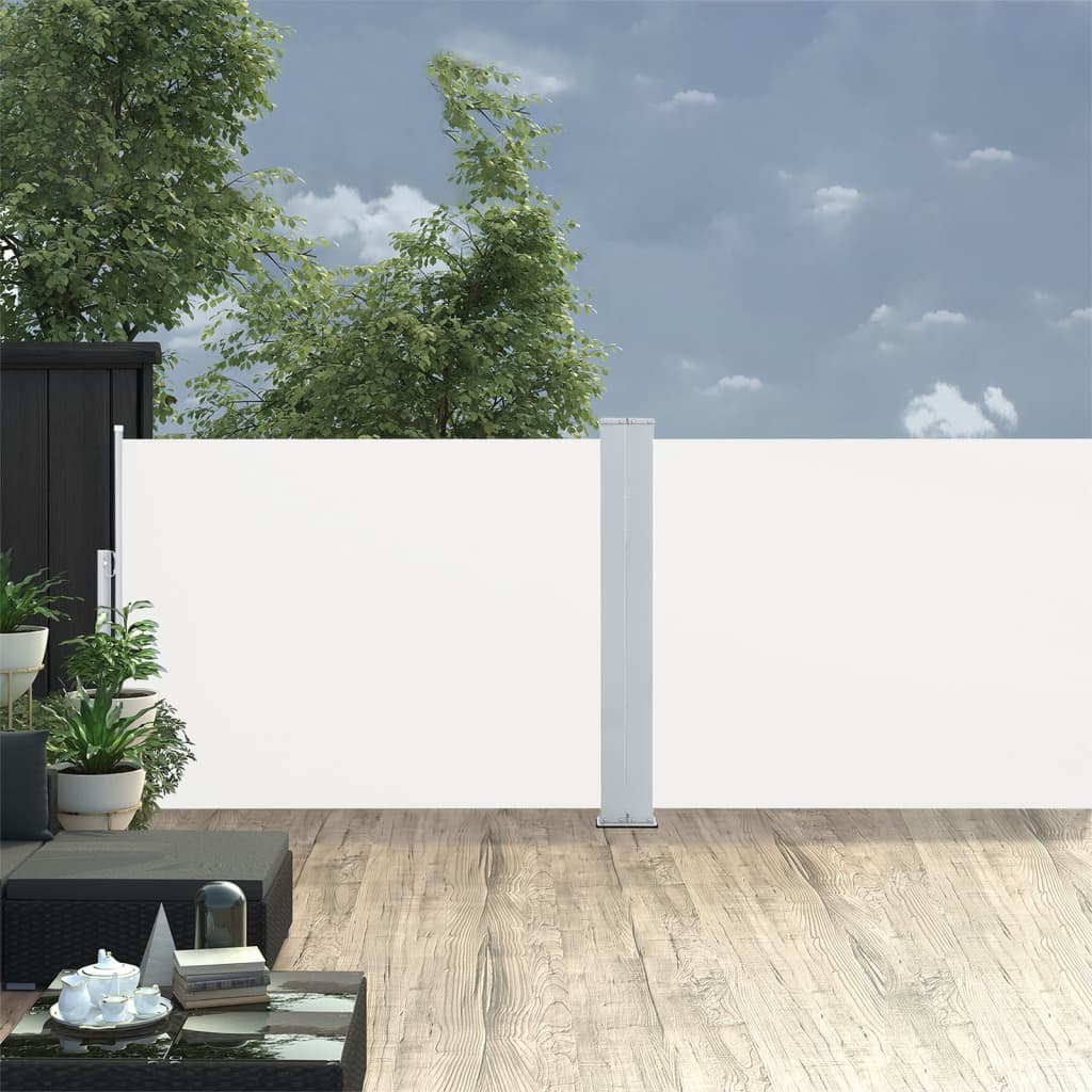 vida XL Ausziehbare Seitenmarkise Creme 120 x 1000 cm
