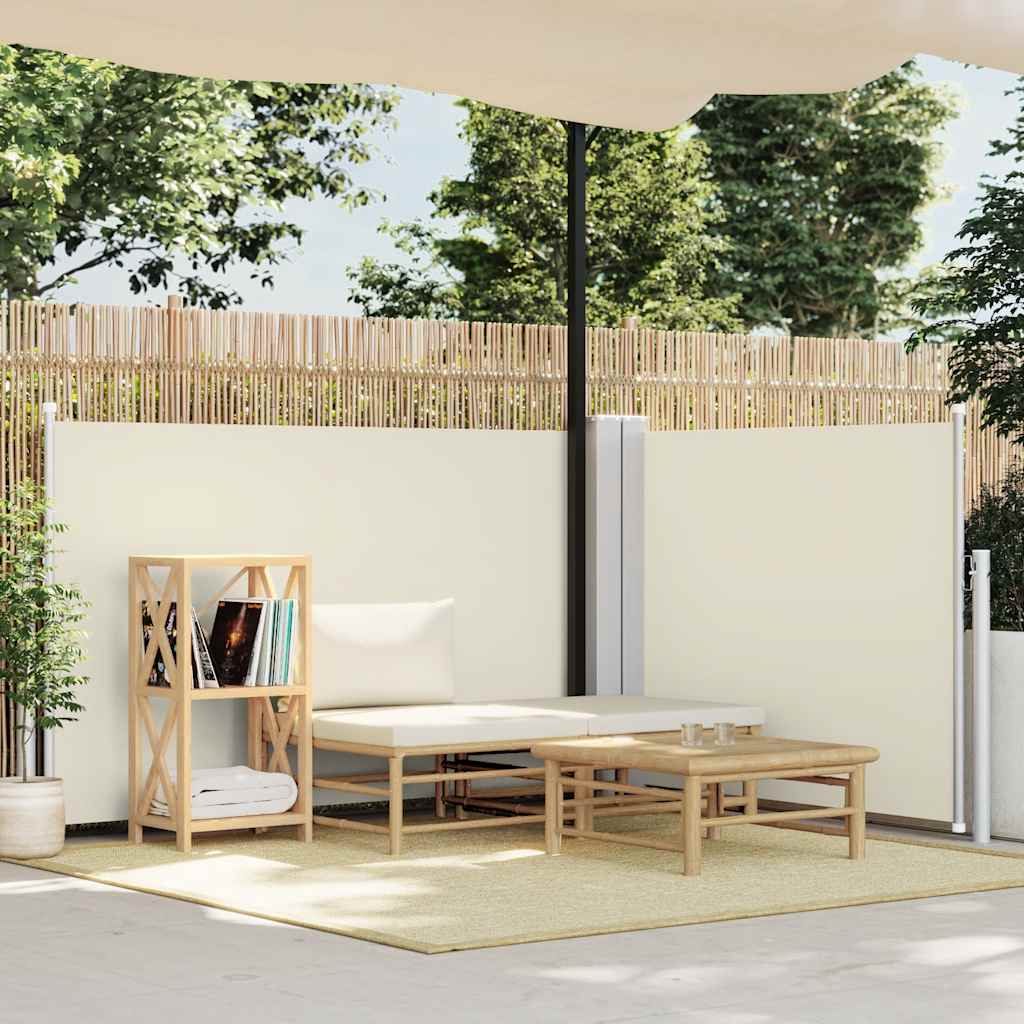 vidaXL Ausziehbare Seitenmarkise Creme 120 x 1000 cm