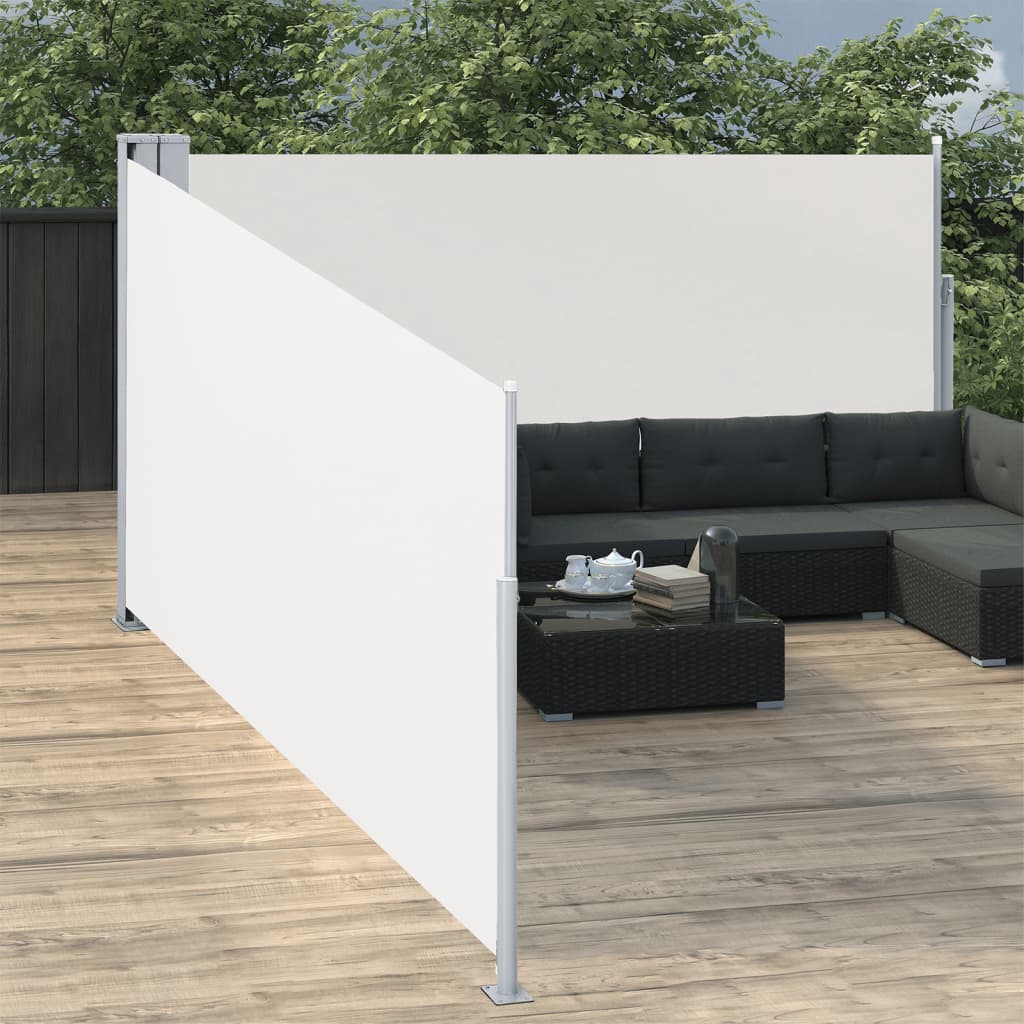vidaXL Windscherm uittrekbaar 140x1000 cm crème afbeelding