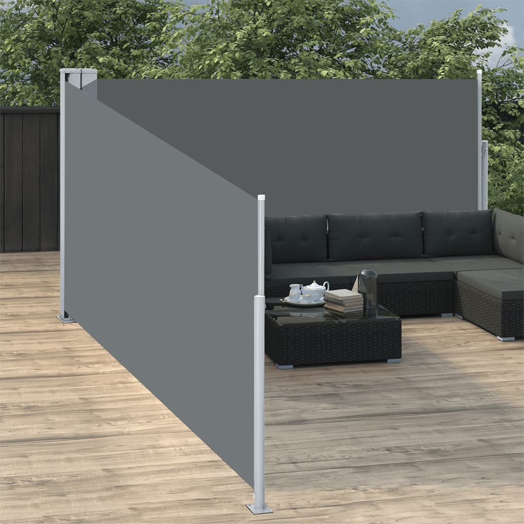 vidaXL Windscherm uittrekbaar 140x1000 cm antraciet afbeelding