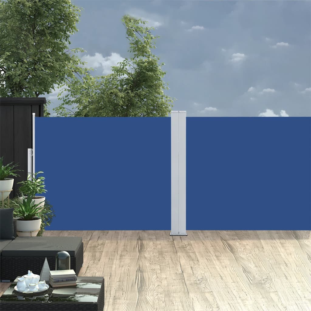 vidaXL Windscherm uittrekbaar 140×1000 cm blauw