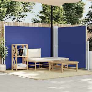 Zložljiva stranska tenda modra 140x1000 cm