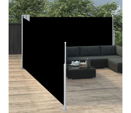 vidaXL Auvent latéral rétractable Noir 170 x 1000 cm