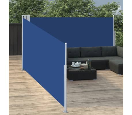 vidaXL Windscherm uittrekbaar 170x1000 cm blauw