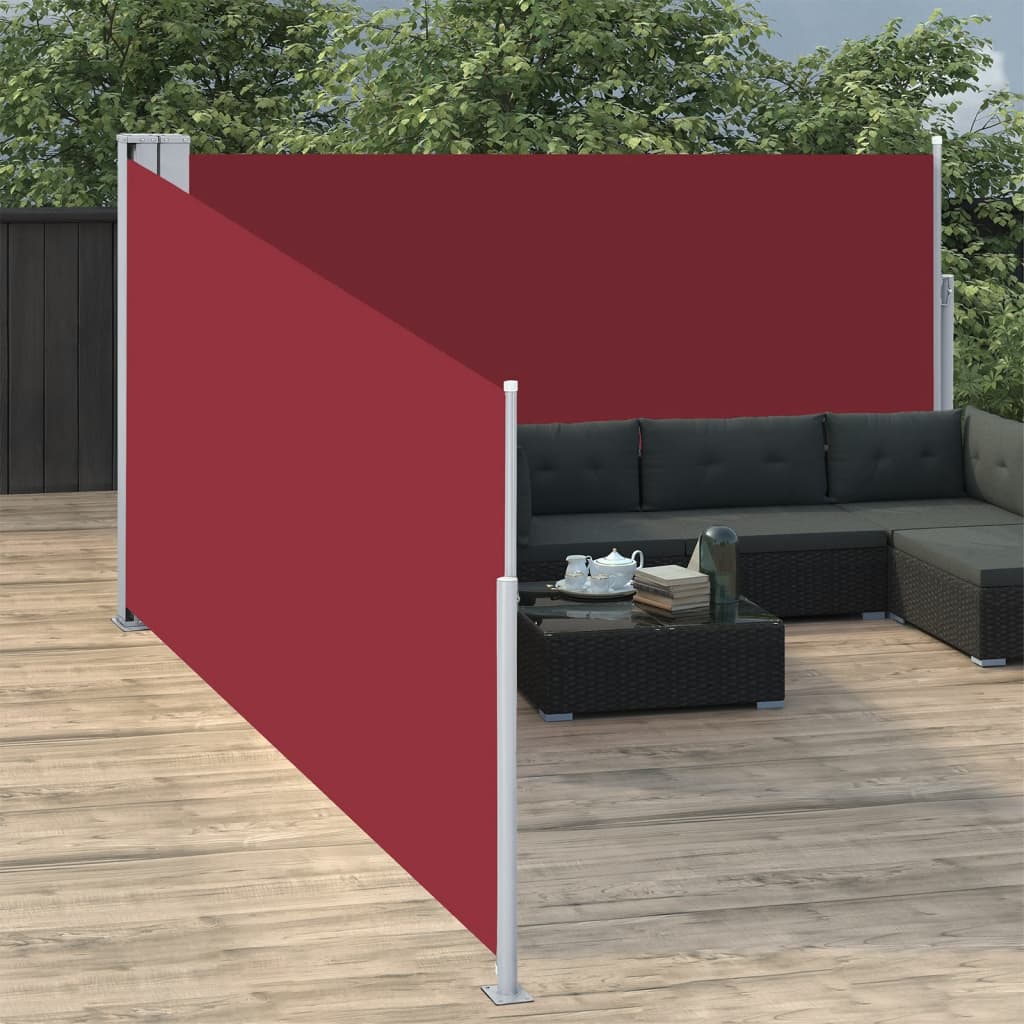 vidaXL Auvent latéral rétractable Rouge 170 x 1000 cm