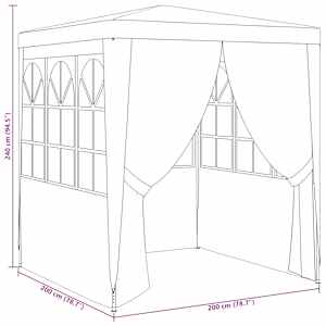 Profesionální party stan s bočnicemi 2 x 2 m bílý 90 g/m² - obrázek 10