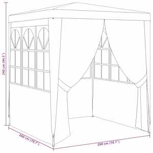Profesionální party stan s bočnicemi 2 x 2 m modrý 90 g/m² - obrázek 10