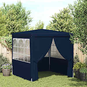Profesionální party stan s bočnicemi 2 x 2 m modrý 90 g/m² - obrázek 1