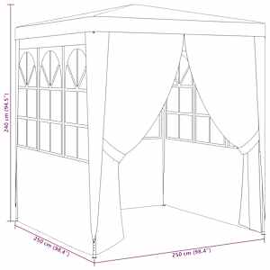Profesionální party stan s bočnicemi 2,5 x 2,5 m bílý 90 g/m² - obrázek 10