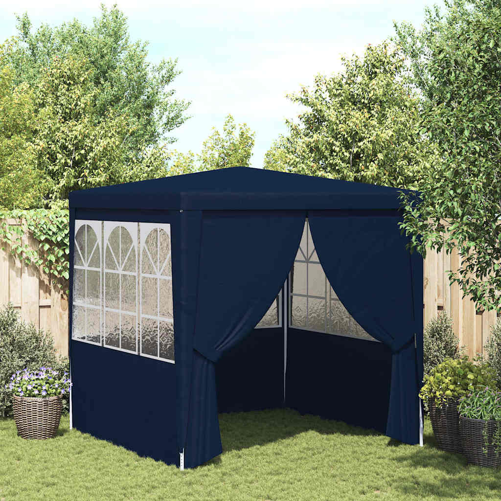 vidaXL Profi-Partyzelt mit Seitenwänden 2,5x2,5 m Blau 90 g/m²
