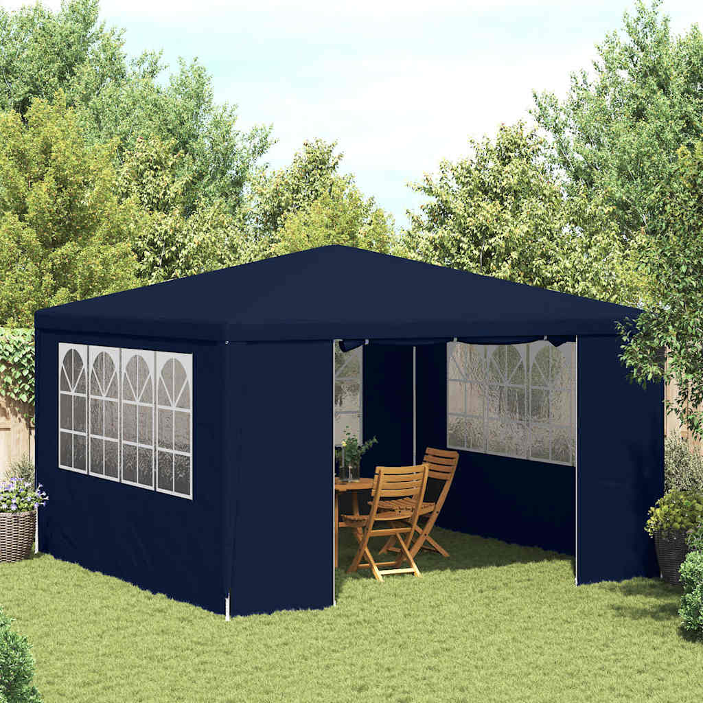 Partytent met zijwanden professioneel 90 g/m² 4×4 m blauw