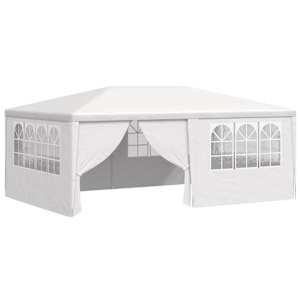 vidaXL professionaalne peotelk k&uuml;lgseintega, 4 x 6 m, valge 90 g/m&sup2;