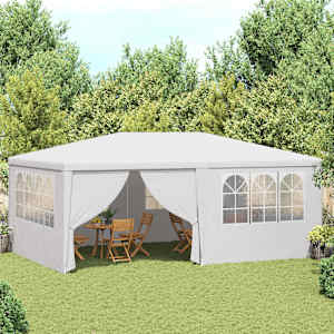 Profesionální party stan s bočnicemi 4 x 6 m bílý 90 g/m² - obrázek 1